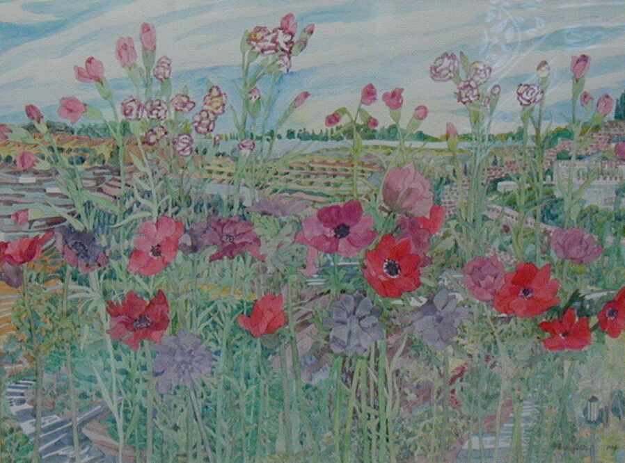 A painting of flowers in a field

AI-generated content may be incorrect.