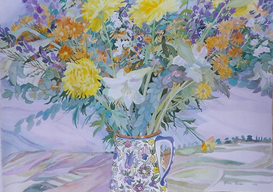 A painting of flowers in a vase
AI-generated content may be incorrect.