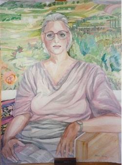 A painting of a person sitting in a chair
AI-generated content may be incorrect.