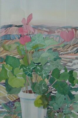 A painting of a plant in a pot

AI-generated content may be incorrect.