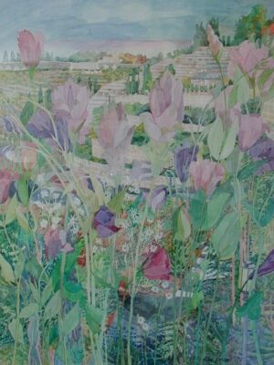 A painting of flowers in a field

AI-generated content may be incorrect.