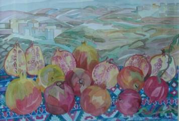 A painting of pomegranates on a table

AI-generated content may be incorrect.