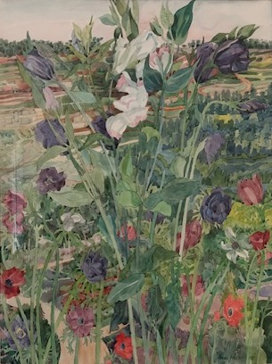 A painting of flowers in a field

AI-generated content may be incorrect.